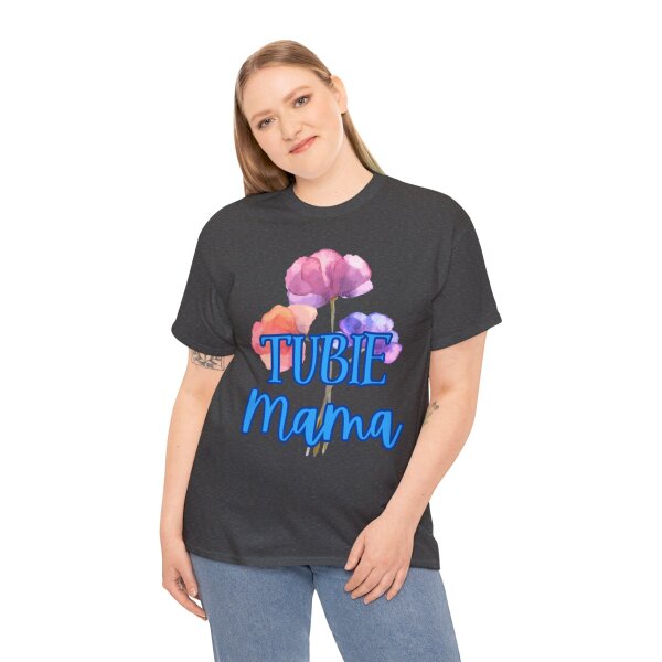 Tubie Mama Floral Unisex Heavy Cotton Tee - Image 120