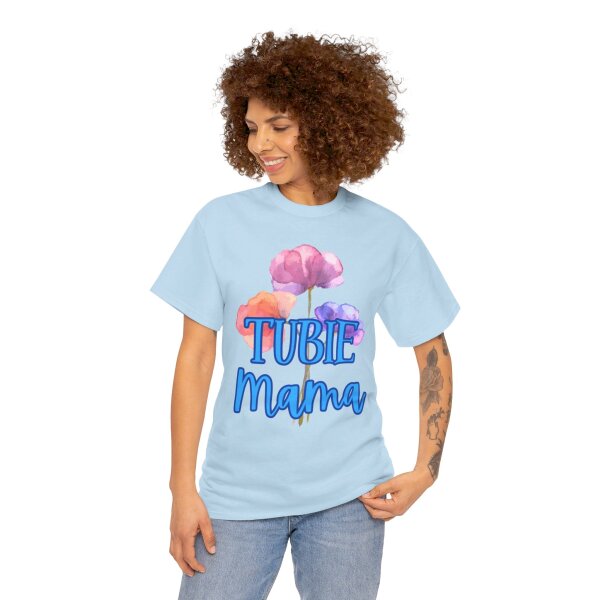 Tubie Mama Floral Unisex Heavy Cotton Tee - Image 173