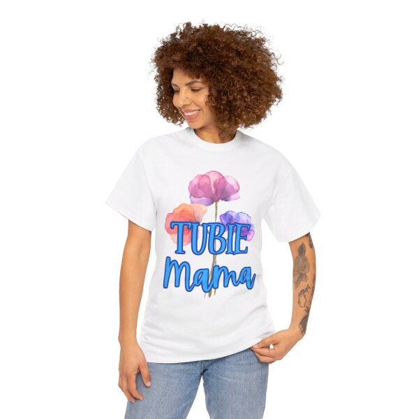 Tubie Mama Floral Unisex Heavy Cotton Tee - Image 38