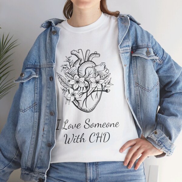 I Love Someone With CHD Unisex Heavy Cotton Tee - Image 50