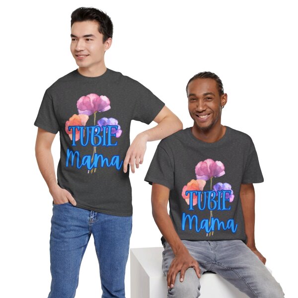 Tubie Mama Floral Unisex Heavy Cotton Tee - Image 134