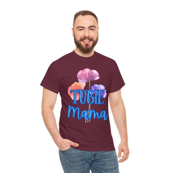 Tubie Mama Floral Unisex Heavy Cotton Tee - Image 94