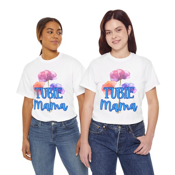 Tubie Mama Floral Unisex Heavy Cotton Tee - Image 52