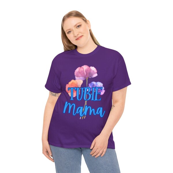 Tubie Mama Floral Unisex Heavy Cotton Tee - Image 201