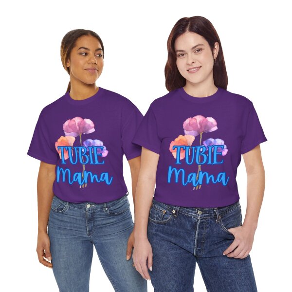 Tubie Mama Floral Unisex Heavy Cotton Tee - Image 214