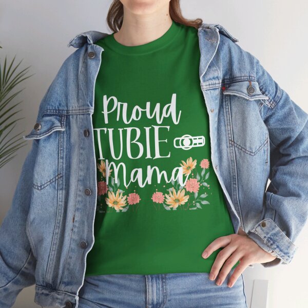 Proud Tubie Mama Unisex Heavy Cotton Tee - Image 104