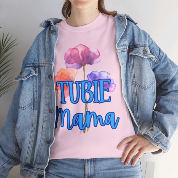 Tubie Mama Floral Unisex Heavy Cotton Tee - Image 239