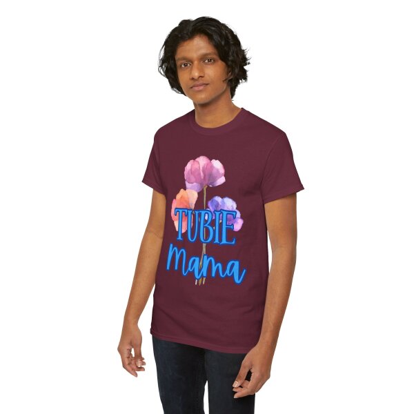 Tubie Mama Floral Unisex Heavy Cotton Tee - Image 100