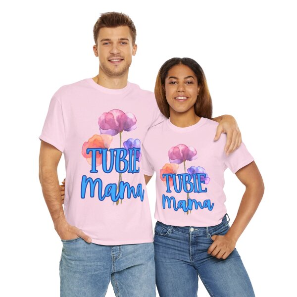 Tubie Mama Floral Unisex Heavy Cotton Tee - Image 240