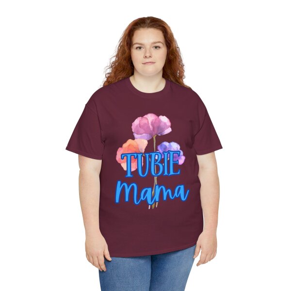 Tubie Mama Floral Unisex Heavy Cotton Tee - Image 96