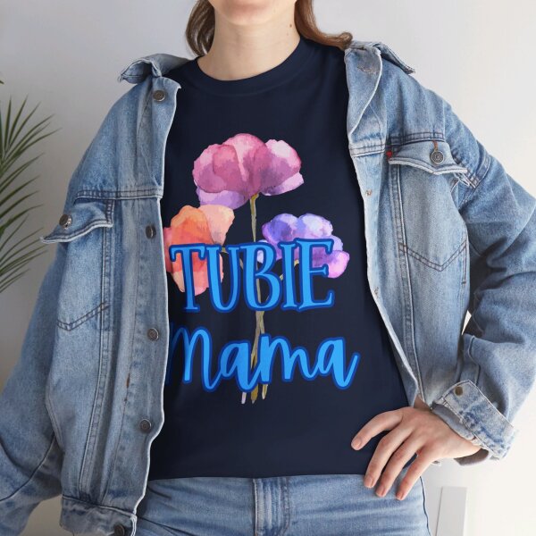 Tubie Mama Floral Unisex Heavy Cotton Tee - Image 23