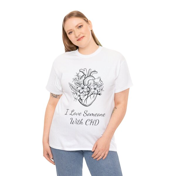 I Love Someone With CHD Unisex Heavy Cotton Tee - Image 39