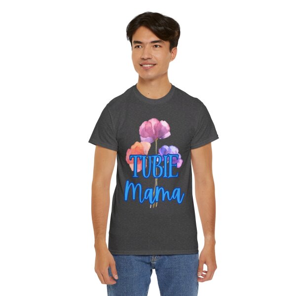 Tubie Mama Floral Unisex Heavy Cotton Tee - Image 129