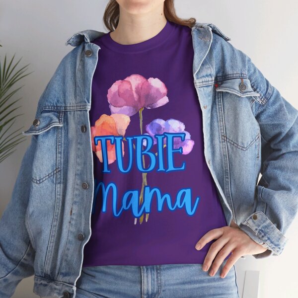 Tubie Mama Floral Unisex Heavy Cotton Tee - Image 212