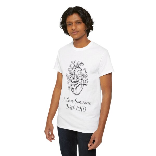 I Love Someone With CHD Unisex Heavy Cotton Tee - Image 46