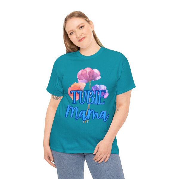 Tubie Mama Floral Unisex Heavy Cotton Tee - Image 147