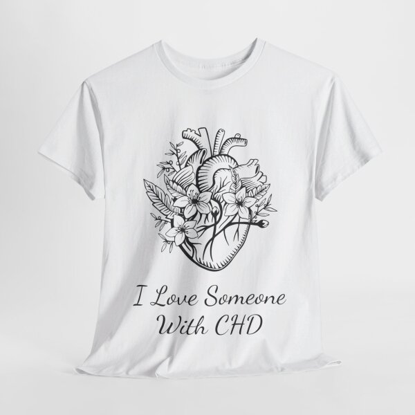 I Love Someone With CHD Unisex Heavy Cotton Tee - Image 33