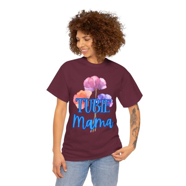 Tubie Mama Floral Unisex Heavy Cotton Tee - Image 92