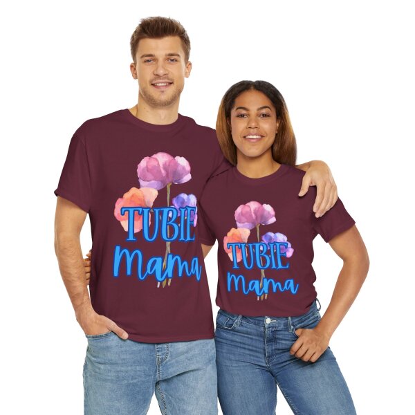 Tubie Mama Floral Unisex Heavy Cotton Tee - Image 105