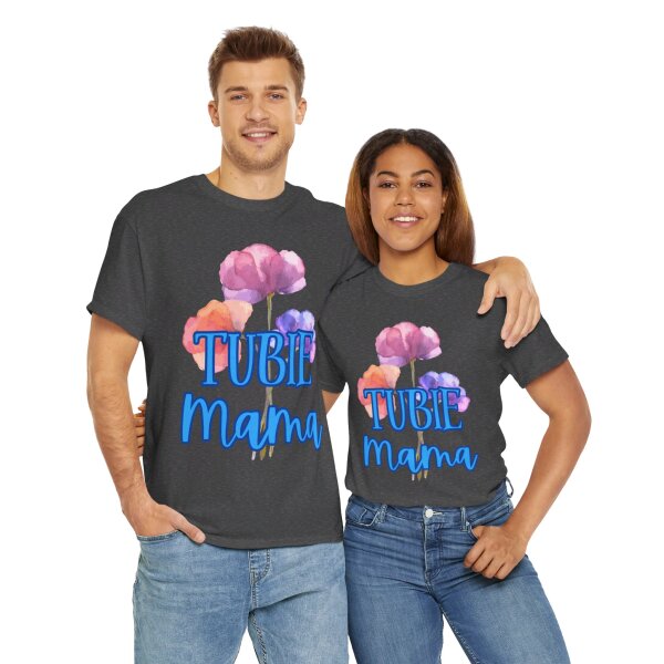 Tubie Mama Floral Unisex Heavy Cotton Tee - Image 132