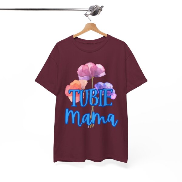 Tubie Mama Floral Unisex Heavy Cotton Tee - Image 88