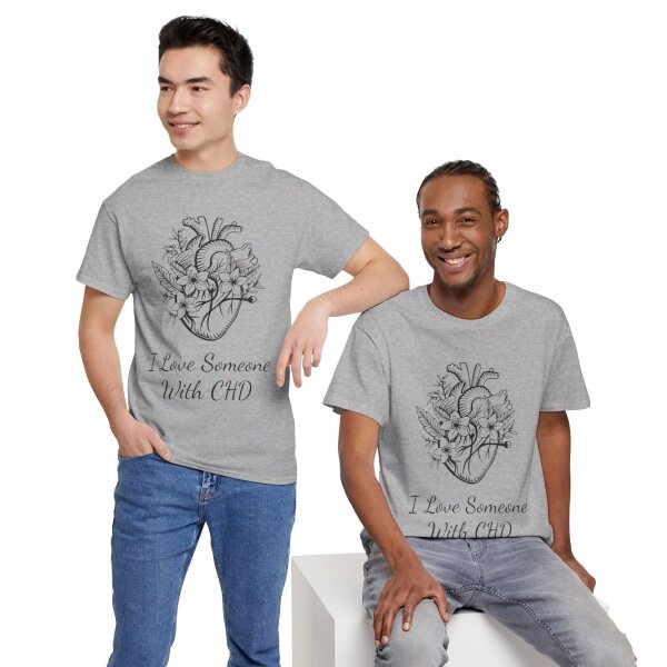 I Love Someone With CHD Unisex Heavy Cotton Tee - Image 80