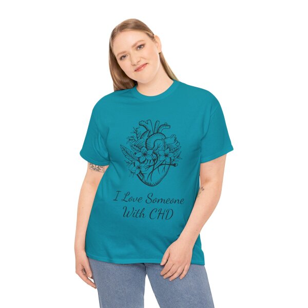 I Love Someone With CHD Unisex Heavy Cotton Tee - Image 147