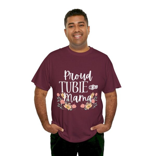 Proud Tubie Mama Unisex Heavy Cotton Tee - Image 71