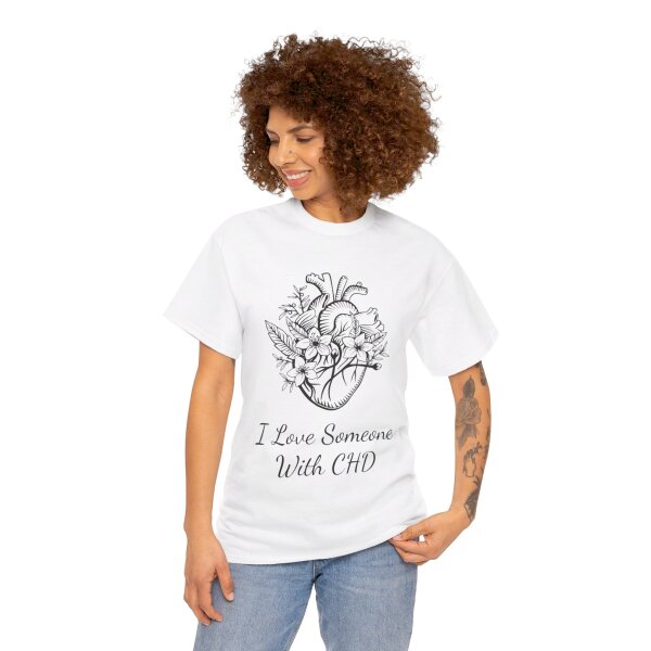 I Love Someone With CHD Unisex Heavy Cotton Tee - Image 38