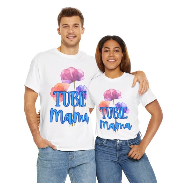 Tubie Mama Floral Unisex Heavy Cotton Tee - Image 51