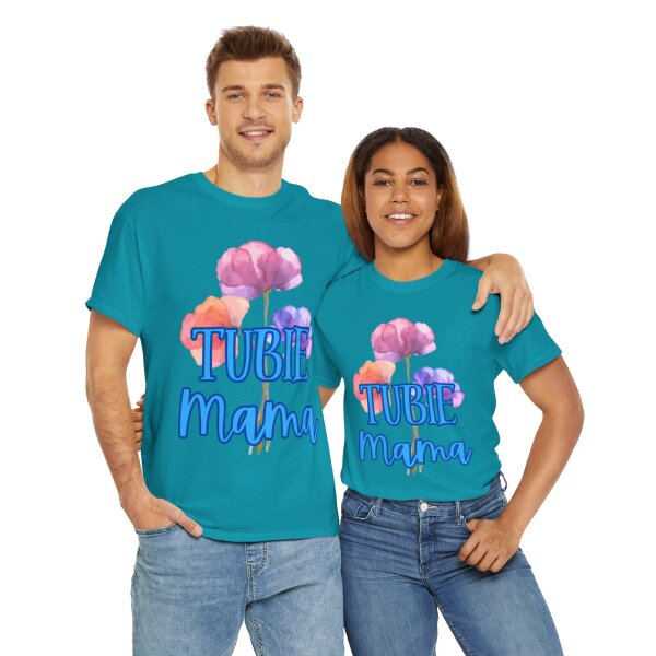 Tubie Mama Floral Unisex Heavy Cotton Tee - Image 159