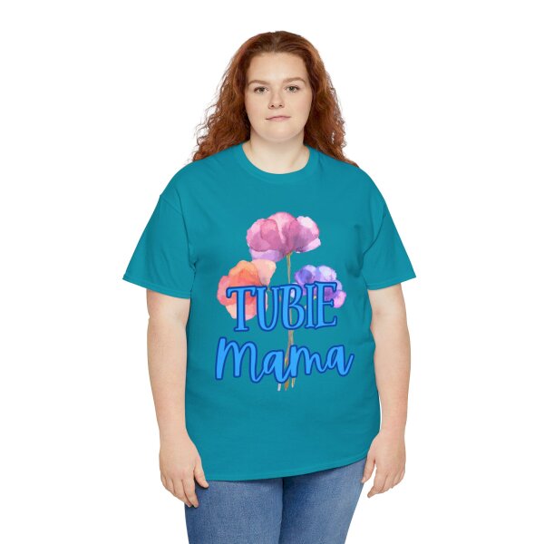 Tubie Mama Floral Unisex Heavy Cotton Tee - Image 150