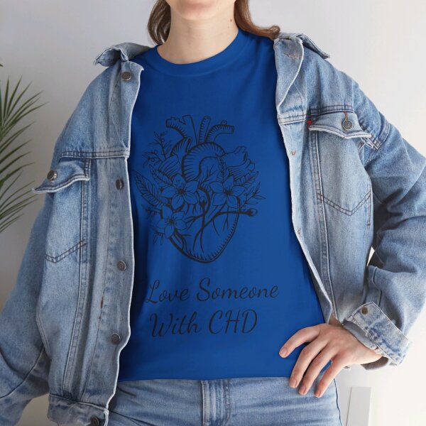 I Love Someone With CHD Unisex Heavy Cotton Tee - Image 23