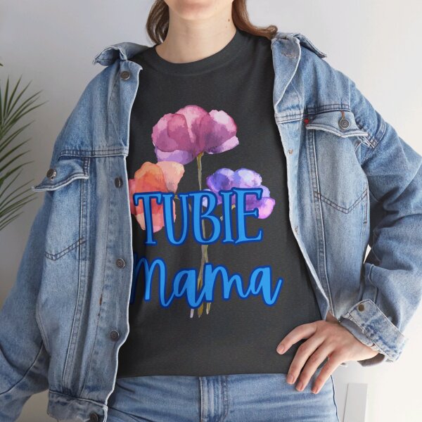 Tubie Mama Floral Unisex Heavy Cotton Tee - Image 131