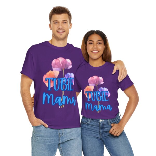 Tubie Mama Floral Unisex Heavy Cotton Tee - Image 213