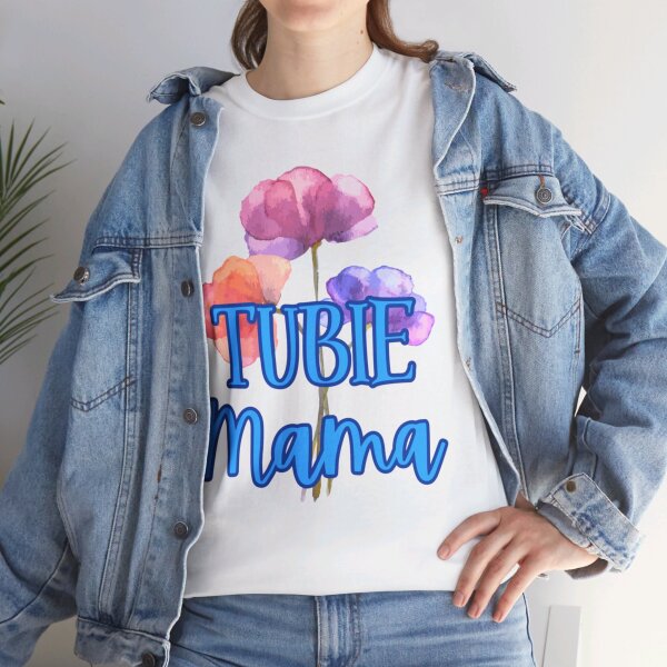 Tubie Mama Floral Unisex Heavy Cotton Tee - Image 50