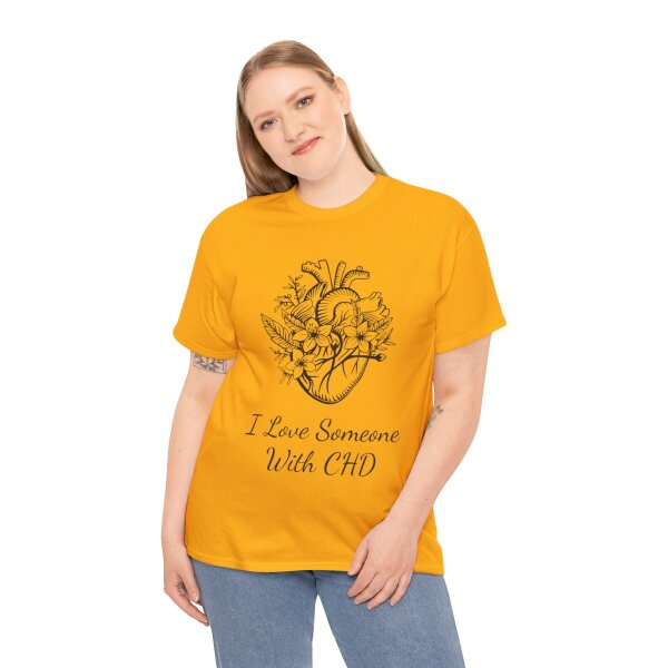 I Love Someone With CHD Unisex Heavy Cotton Tee - Image 93