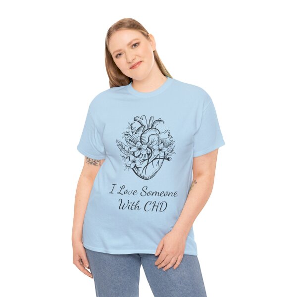 I Love Someone With CHD Unisex Heavy Cotton Tee - Image 174