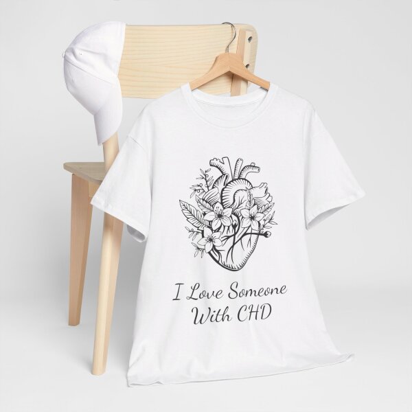 I Love Someone With CHD Unisex Heavy Cotton Tee - Image 35