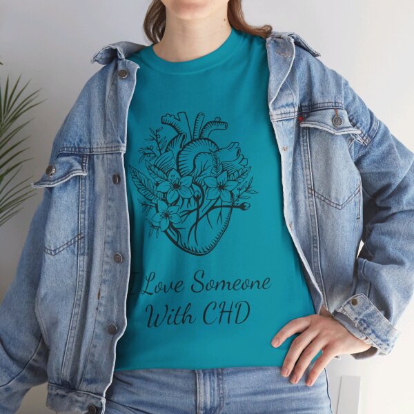 I Love Someone With CHD Unisex Heavy Cotton Tee - Image 158