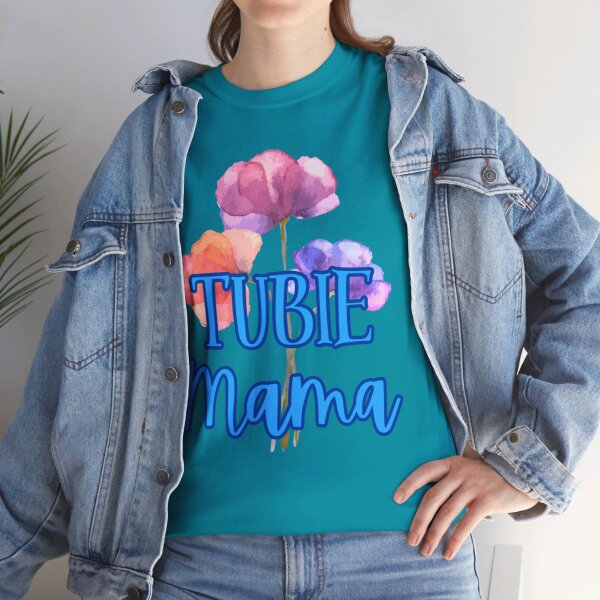 Tubie Mama Floral Unisex Heavy Cotton Tee - Image 158