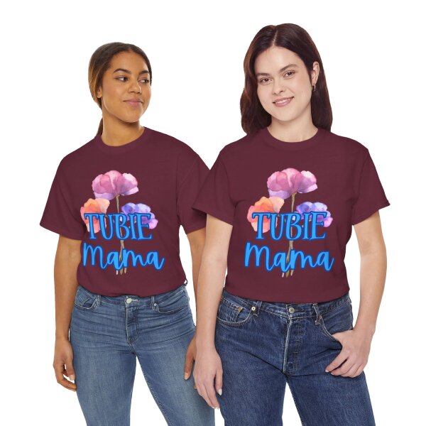 Tubie Mama Floral Unisex Heavy Cotton Tee - Image 106