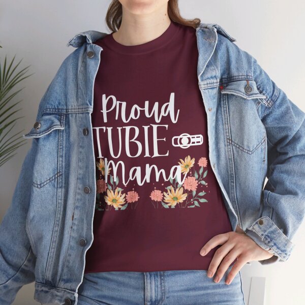 Proud Tubie Mama Unisex Heavy Cotton Tee - Image 77