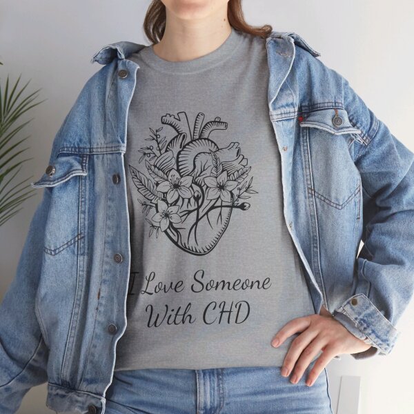 I Love Someone With CHD Unisex Heavy Cotton Tee - Image 77