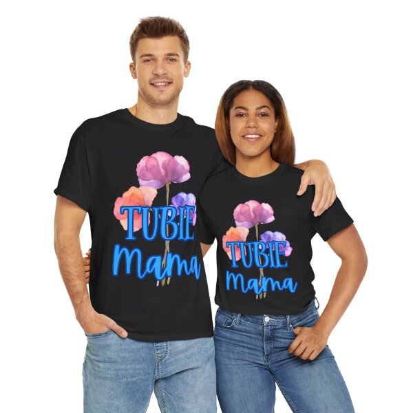 Tubie Mama Floral Unisex Heavy Cotton Tee - Image 78