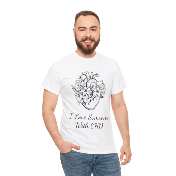 I Love Someone With CHD Unisex Heavy Cotton Tee - Image 40