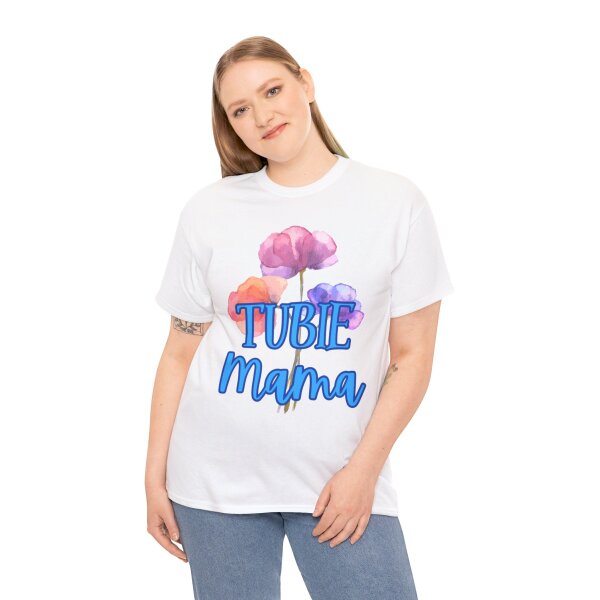 Tubie Mama Floral Unisex Heavy Cotton Tee - Image 39