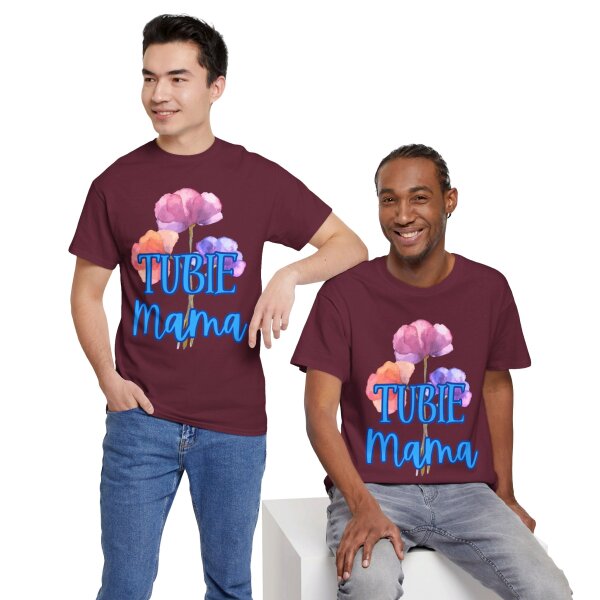 Tubie Mama Floral Unisex Heavy Cotton Tee - Image 107