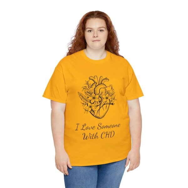 I Love Someone With CHD Unisex Heavy Cotton Tee - Image 96